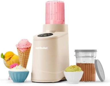 nutribullet Chill Ice Cream Maker, for Gelato, Sorbet, Frozen Yogurt, Smoothie Bowls, Compact Size, (2) Dishwasher Safe 16 oz. Pint Cups with Lids, Latte Beige, NBD50100LB
