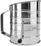 HULISEN 3-Cup Flour Sifter for Baking, Stainless Steel Rotary Hand Crank Sifter, Powdered Sugar & Cocoa Shaker