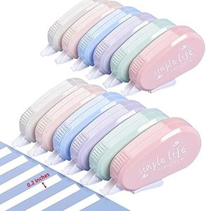 GINCEVHY 12 Pack Macaron Color Correction Tape, 0.2 x 197 inch, Instant Corrections, Easy to Use Applicator, White Out Correction Tape for School, Office, Crafting