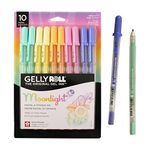 SAKURA Gelly Roll Moonlight Gel Pens - Bold Point Opaque Ink Pen for Journaling, Art, or Drawing - Great for Art Gifts, Holiday Gifts & DIY Projects - Bold Line - Assorted Pastel Ink - 10 Pack