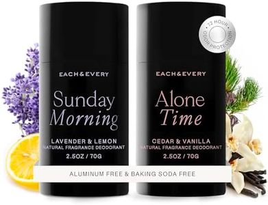 Each & Every Aluminum Free Deodorant for Women & Men, Lavender & Lemon + Cedar & Vanilla - All Natural Deodorant for Sensitive Skin, EWG Verified - Clean, Baking Soda-Free, Plant-Based - 2.5oz, 2 Pack