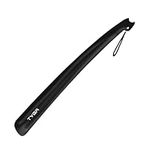 TYGA Shoe Horn Long Handled 43cm Long Shoe Horn-Plastic Shoehorn for Men, Women with Comfort Grip Long Shoe Horns-Flexible Extra Long Shoe Horn for Elderly (Black) (Pack of 1)