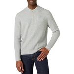 Amazon Essentials Men's Long-Sleeve Soft Touch Henley Sweater, Medium Grey Heather, X-Large