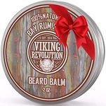 Viking Revolution Beard Balm with Bay Rum Scent and Argan & Jojoba Oils - Styles, Strengthens & Softens Beards & Mustaches - Leave in Conditioner Wax for Men by