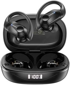 Lenovo LivePods LP75 - Auricolari Bluetooth 5.3, con gancio per orecchie da palestra e corsa