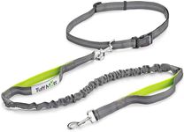 Tuff Mutt Hands-Free Waist Leash for Dog Walking, Running and Hiking, Adjustable Belt with Double Handle, Reflective Bungee Design for Large & Medium Dogs