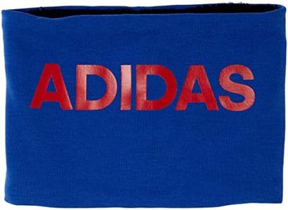 Adidas 66001945 Men's Sweat-Lined Boa Neck Warmer, Solid Color, Logo Print, Blue, Approx. Width 7.5 x Height 10.6 inches (19 cm) x Height 10.6 inches (27 cm)