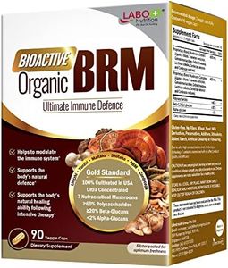 LABO Nutrition Bioactive Organic BRM - Advanced Immune Support & Maintain Natural Killer Cell Activity; 6 Therapeutic Mushrooms Lingzhi, Yunzhi, Maitake, Shiitake, Agaricus Blazei Murill & Cordyceps