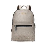 Vritraz Button PU Leather Backpack Purse Shoulder Bag, Handbag for Women Girls Ladies Silver