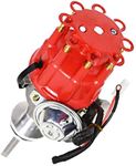 A-Team Performance - Complete Ready to Run Distributor 8 Cylinders - Compatible with Chrysler Dodge Mopar Big Block 413, 426, and 440 R2R Two-Wire Installation Red Cap