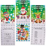 Baker Ross FX334 Christmas Sticker Activity Books - Pack of 8, Entertaining Travel Activities, Xmas Party favours, Kids Book, Multicolour