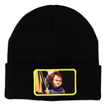 Bioworld Chucky Good Guy Doll Black Cuff Beanie, Black, One Size