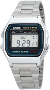 Casio A158WA-1 Silver Classic Retro Unisex Stainless Steel Digital Watch