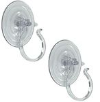 Holiday Joy Suction Cup Hooks - Pack of 2, Removable, Heavy Duty Suction Cups for Shower Wall, Door, and Glass Window - Vacuum Wreath Hook Set - Great for Christmas or Halloween Decorations﻿