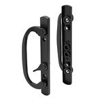 Prime-Line C 12808 Mortise Style Sliding Patio Door Handle Set - Replace Old or Damaged Door Handles, Black Diecast, Non-Keyed, Fits 3-15/16 in. Hole Spacing (1 Set)