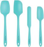 Culinary Couture 4-Piece Aqua Silicone Spatula Set - Heat Resistant up to 608°F, BPA-Free Spatulas for Nonstick Cookware - Baking Utensils