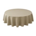 Biscaynebay Textured Fabric Tablecloths Round 70" for Tables' Diameters from 30" to 48", Natural Water Resistant Tablecloths for Dining, Kitchen, Wedding, Parties etc. Machine Washable