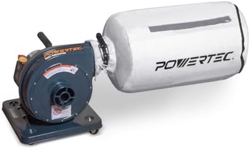 POWERTEC 1 HP, 560 CFM Portable Dust Collector with 1 Micron Dust Collector Bags, Dust Collectors for Woodworking Dust Collection System (DC5372)