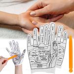 Acupressure Reflexology Hand Gloves For Women & Men, Hand Massage Gloves With Massage Tools Stick, Relieve Tired Physiotherapy Acupoint For Palm, Hand Full Body Pain Relieve Complete Illustration