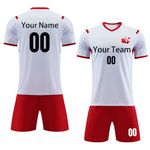 Custom Soccer Jersey Kids Adult Personalized Canada Soccer Uniform with Any Name Logo Number White