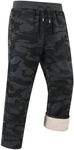 Gihuo Men's Winter Warm Fleece Pants Sherpa Fleece Lined Jogger Pants Sweatpant Athletic Running Straight Cuff Pants(BlackCamo-S)