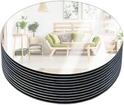 JAMBALAY Round Mirror Centerpieces for Tables, Set of 12 10" Glass Mirror Table Centerpieces, Circle Glass Mirror Trays, Mirror Candle Plates for Wedding Decorations and Party