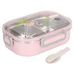 304 Stainless Steel Lunch Containers, Food Storage Simple Modern Bento Box Compartment Liner Thermal Insulation Illustration Style Leak Proof Container for Adults and Kids