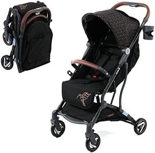 Poussette compacte ZOE 6-48 mois, légère et maniable - pliable à une main + Habillage pluie, couvre-jambes et sac de transport (zoe gold)