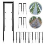 HASTHIP® Plastic Garden Landscape Stakes - Garden Landscape Staples for Securing - U-Shaped Garden Staples for Weed Barrier Fabric Landscape - Garden Ground Tarp Stakes Staples 4CMx15CM (100Pcs)