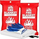 KP Emergency Fire Blanket - 2 Pack 40” x 40” - Be a Hero & Save Your Home - Fire Suppression Blanket for Kitchen, Fire Blanket for Home and Kitchen, Fiberglass Fire Blanket