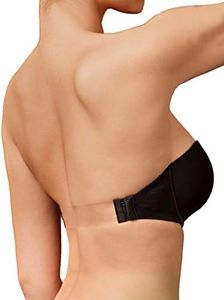 Selene - Magdalena-C Sujetador con Aros y con Relleno sin Tirantes Espalda Transparente. Realizado en Suave Microfibra. Color: Tierra Talla: 90