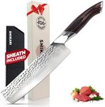 SHIKARI Nakiri Knife – Japanese Cleaver with 3-Layer Damascus VG10 Blade – 7 Inch Vegetable Knife Full Tang – Ergonomic Pakkawood Handle – Nakiri Knives Japanese Style