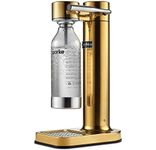 Aarke Carbonator II Water Carbonator, Stainless Steel Casing, Soda Water Carbonator, Including Polyethylene Terephthalate (PET) Bottle, Compatible with CO2 Sodastream Cylinders One Size brass