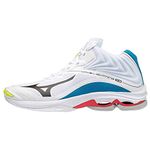 Mizuno Unisex Adults Lightning Z6 Mid Volleyball Shoe, White/Black/Diva Blue, 11 UK