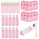 Joy Depot 42 Pcs Lash Shampoo Bottle Brushes Set,Include Eyelash Shampoo Foam Dispenser Bottle, Lash Shampoo Brushes, Lash Brushes Tubes, Eyelash Makeup Bag, for Women Boys Girls