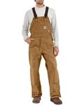 CARHARTT101627-211-36-30 Bib Overall, Brown, 36tx30in, 16 Cal/cm2