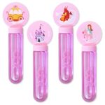 Toyseum 24 x Princess Bubble Wands, Ideal Party Bag Fillers for Kids, Large 3-Holed Wands for Girls Princess Theme Birthday Parties, Fun Favours and Goody Bag Fillers Long Lasting Solution, Pack of 24