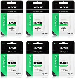 Reach Dentotape Waxed Dental Floss | Effective Plaque Removal, Extra Wide Cleaning Surface | Shred Resistance & Tension, Slides Smoothly & Easily | Mint Flavored, 55 Yards, 6 Pack