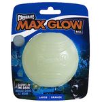 Chuckit! Max Glow Dog Ball Glow In The Dark Light Up Ball Increased Visibility Fetch Dog Toy, Pack of 1, Large