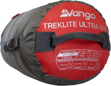 Vango Treklite Ultra 600 Lightweight Sleeping Bag – 3 Season, Compact Mummy for Camping, Hiking, Backpacking