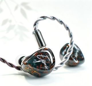 Essonio ES-C13 Handcrafted Wood in-Ear Monitor, 2 Knowles BA+1DD Hybrid Hi-Fi IEM, Noise Cancelling Wired Earbuds, 5N Silver-Plated Cable, 3.5/4.4mm/Type-C, Pro Earphones for Studio, Music, Stage