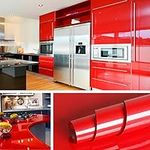 Livelynine Shiny Red Wall Paper Decorations 40CMx5M Gloss Red Wallpaper Peel and Stick Backsplash Kitchen Cabinet Red Vinyl Adhesive Shelf Liners Bathroom Counter