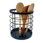 COMFEX Utensil Holder for Kitchen, Cutlery Holder Stand | Metal Wire Kitchen Utensil Holder, Organiser and Drainer - Space Saving Utensil Rack for Spatulas Wooden Spoons and Tongs