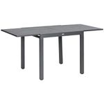 Outsunny Extendable Outdoor Dining Table for 4-6, 31.5"-63" Rectangle Patio Table with Aluminium Frame, Steel Tabletop, for Garden, Backyard, Balcony, Deck, Dark Grey