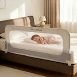 Bed Rail for Toddlers, 59in Folding Toddler Bed Rail Guard with Reinforced Anchor System & Sturdy Metal Frame, Portable Bed Railing for Baby Fits Crib,Twin, Queen & King Bed, Breathable Mesh