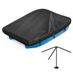 Waterproof Paddle Boat Cover with Adjustable Support System, Durable Heavy Duty Pedal Boat Cover, Fits 3 or 5 Person Paddle Boat Pedal Boat Pelican Boat Monaco Boat(Black)