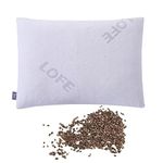 LOFE® Organic Buckwheat Pillow for Sleeping -14''x20'', Adjustable Loft, Breathable for Cool Sleep, Cervical Support for Back and Side Sleepers(Tartary Buckwheat Hulls, A Removable Pillowcase)