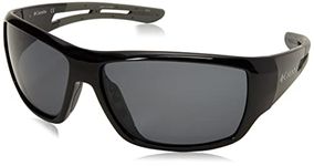 Columbia Men's Utilizer Sunglasses, Shiny Black W/Grey Rubber Polarized, 62 mm