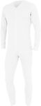 Nikaro Mens Thermal Underwear All in One Zip Up Onesies Adult Suit (M) White