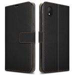 PIXFAB For Alcatel 1B (2020) Leather Phone Case, Magnetic Closure Full Protection Book Folio Design, Wallet Case Cover [Card Slots] and [Kickstand] For Alcatel 1B (2020) 5002D - Black